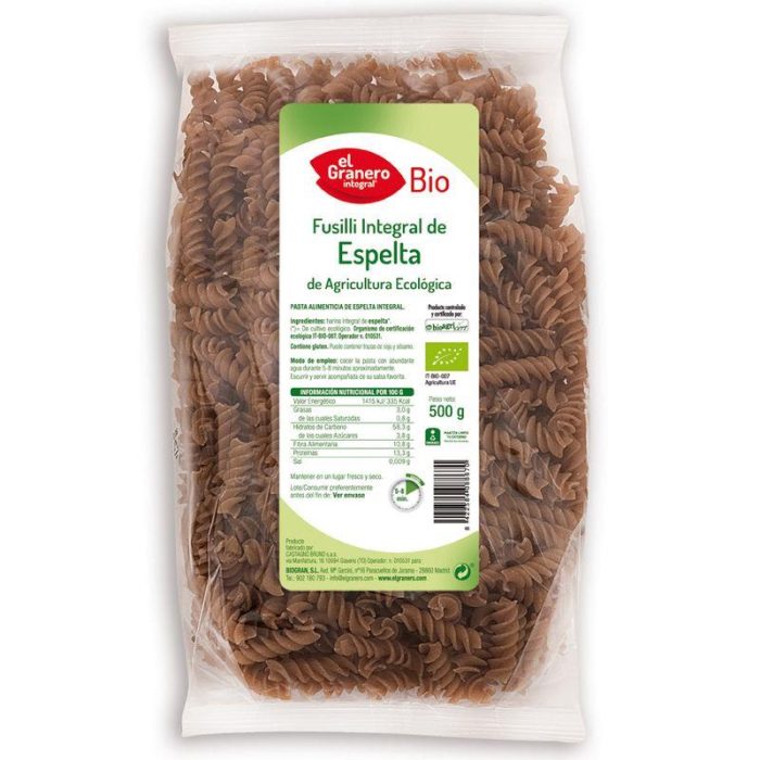 FUSILLI DE ESPELTA  BIO 500GR - GRANERO