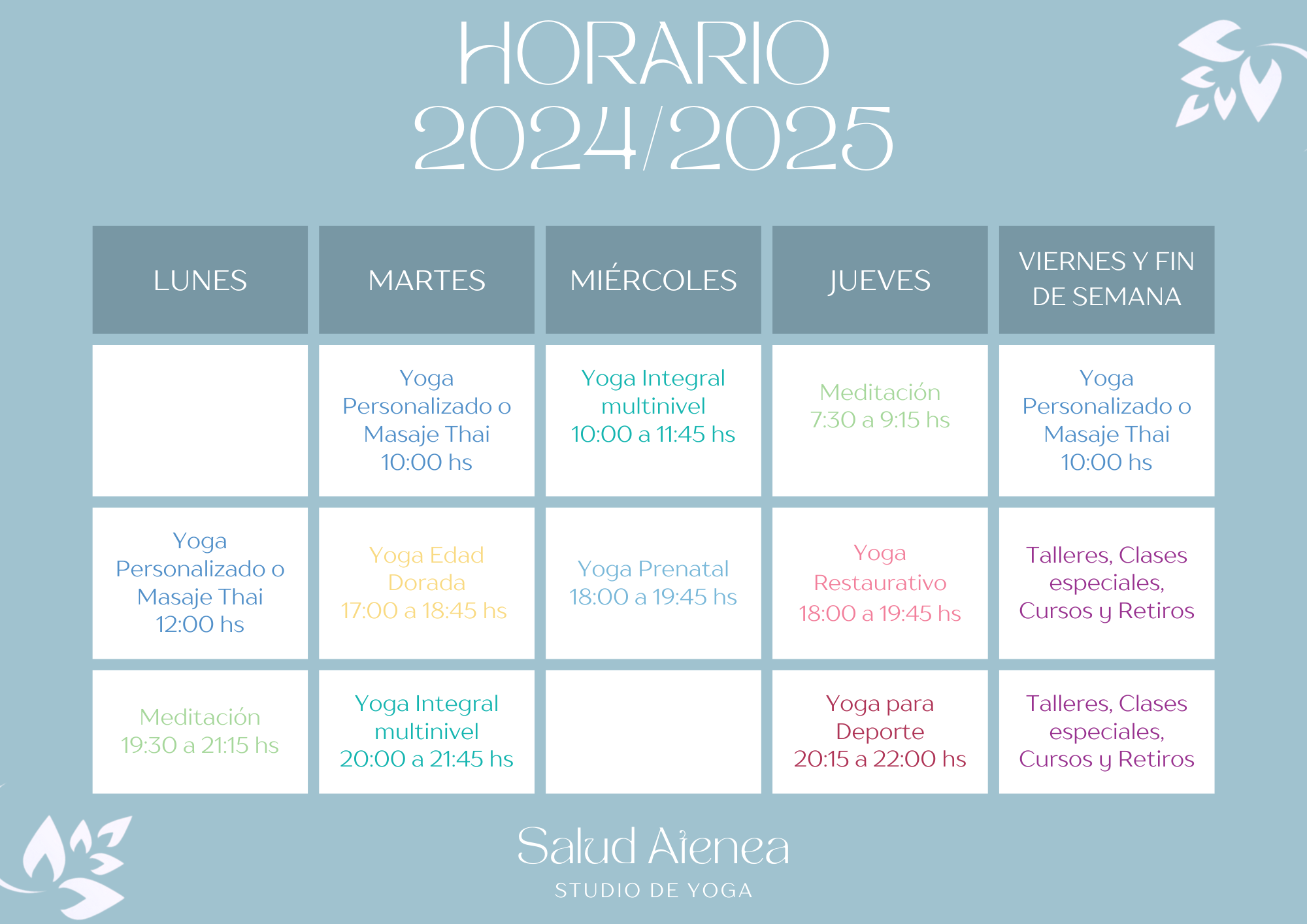 Horario Yoga